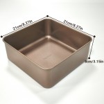 Fesytum Carbon steel Square Cake Molds, 8 Inch Heavy Duty Cake Pan, Sturdy Baking Tray, Nonstick Ovenware Baking Sheets for Brownie, Cheese Cakes, Bread, Bakery